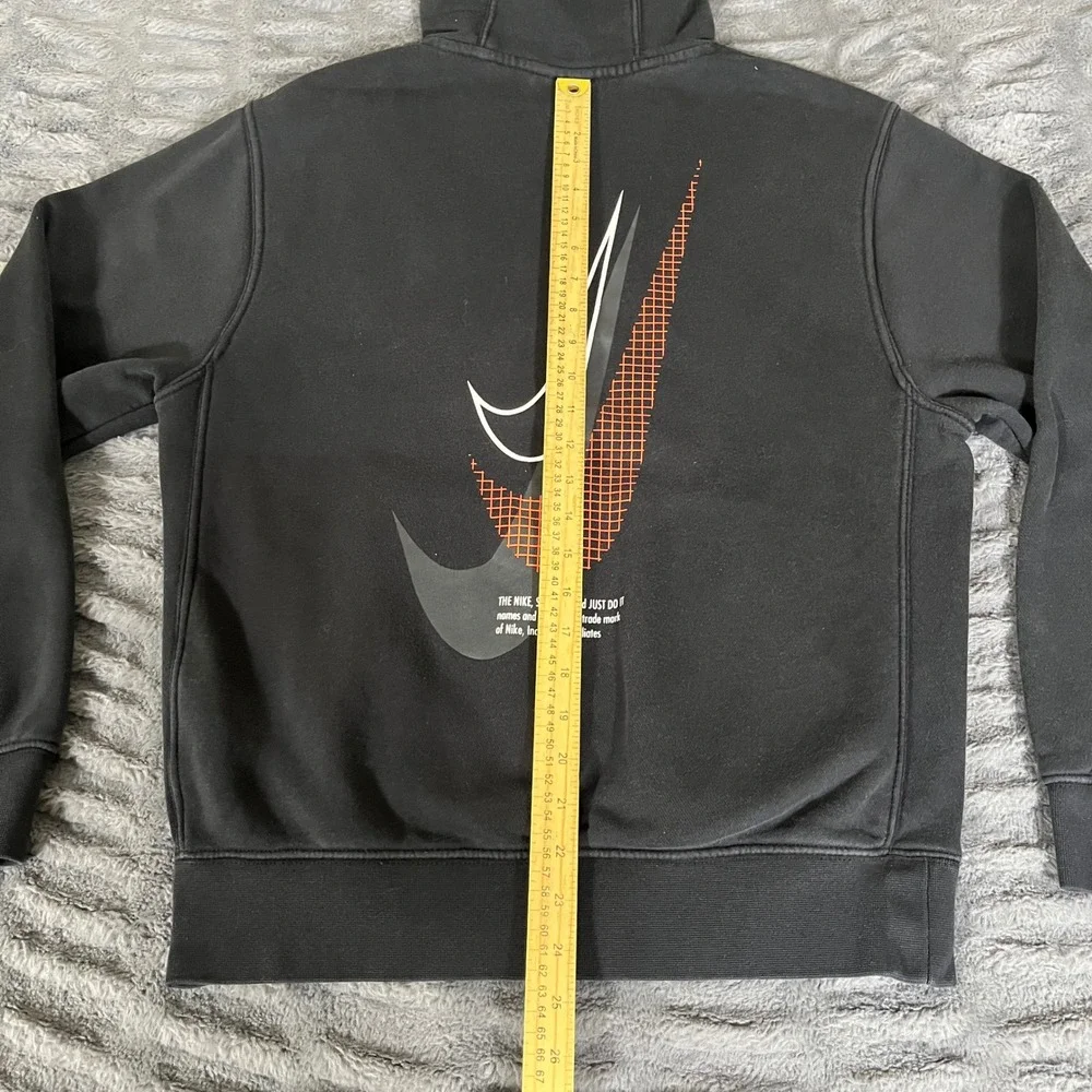 Nike Mens Black Multi Logo Graphic Pullover Hoodie CU3511-010 Small